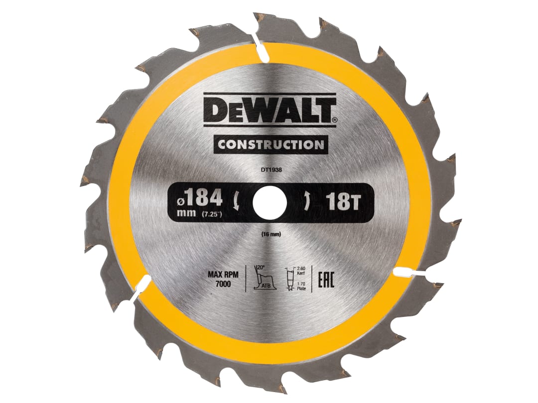 B&Q - Dt1938-Qz Portable Construction Circular Saw Blade 184 X 16mm X 18T - Image 12