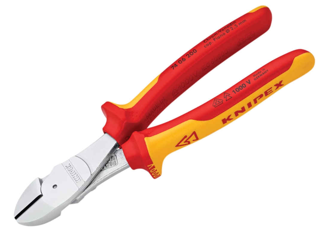 KNIPEX 7406200 VDE High Leverage Diagonal Cutter chrome-plated 200 mm - Image 10