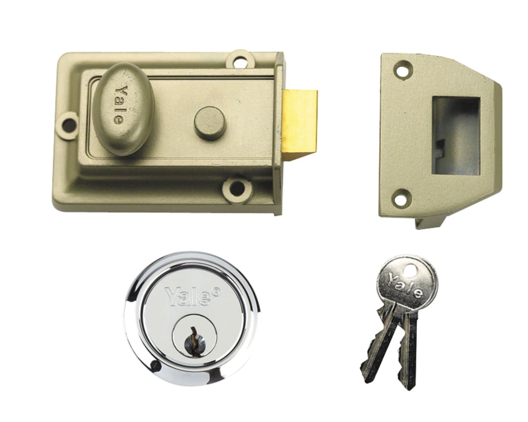 - Yale Locks 630077101329 P77 Traditional Nightlatch 60mm Backset Nickel Brass Finish Sc Cylinder Box Yal77Enbsc - Image 8