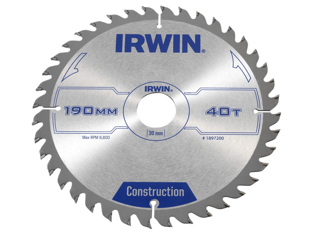 IRWIN® 1897200 Construction Circular Saw Blade 190 x 30mm x 40T ATB - Image 10