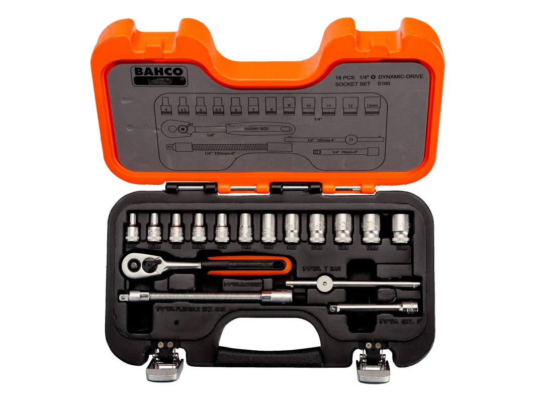 Bahco S160 Socket Set Of 16 Metric 1/4In Drive - Grey - Image 8
