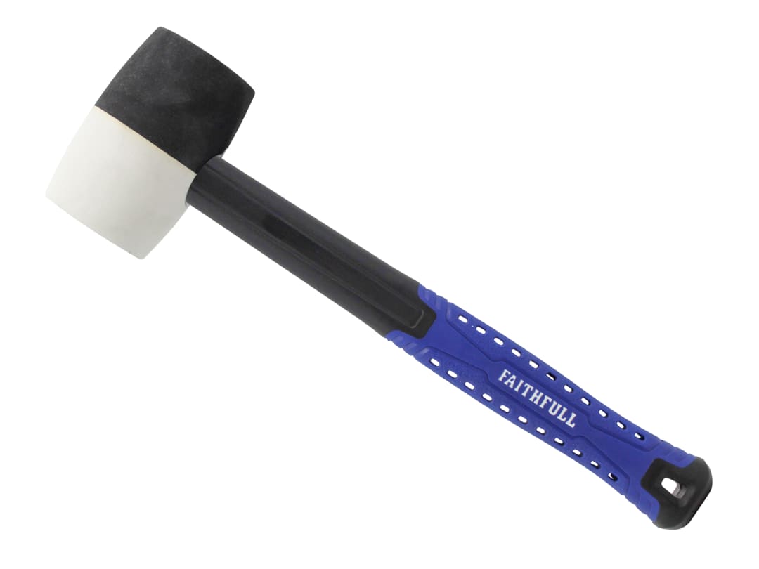 Faithfull Black & White Fibreglass Rubber Mallet Hammer 16Oz Fairmbwf16 - Image 7
