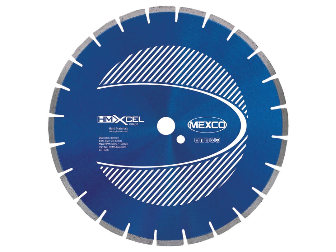 MEXCO XCEL Grade Hard Materials Diamond Blade 350 x 25.4mm HMXCEL35025