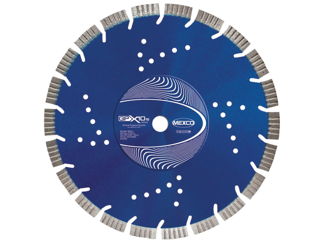 Mexco GPX10-15 General Purpose Concrete Diamond Blade, Cutting Disc for Non-Abrasive Building Materials - 300mm, 15mm Segment Height - Image 5