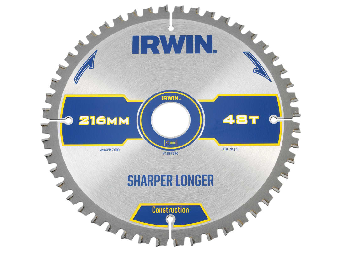 Irwin Construction Mitre Circular Saw Blade 216 X 30Mm X 48T Atb/Neg M - Grey - Image 8