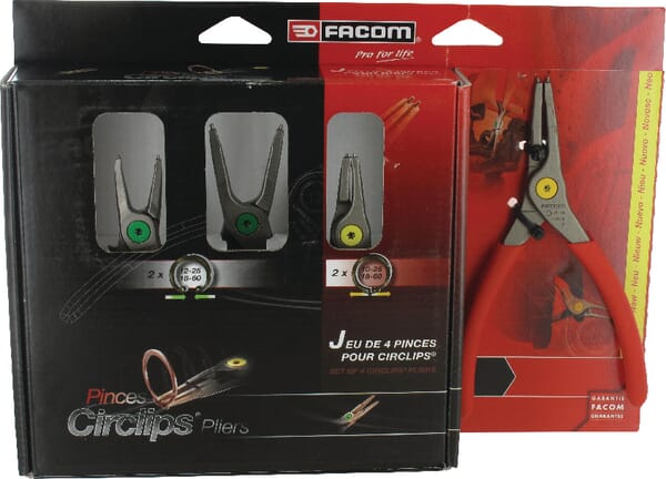 Facom Circlip pliers, straight jaws 4pcs PCSNJ4