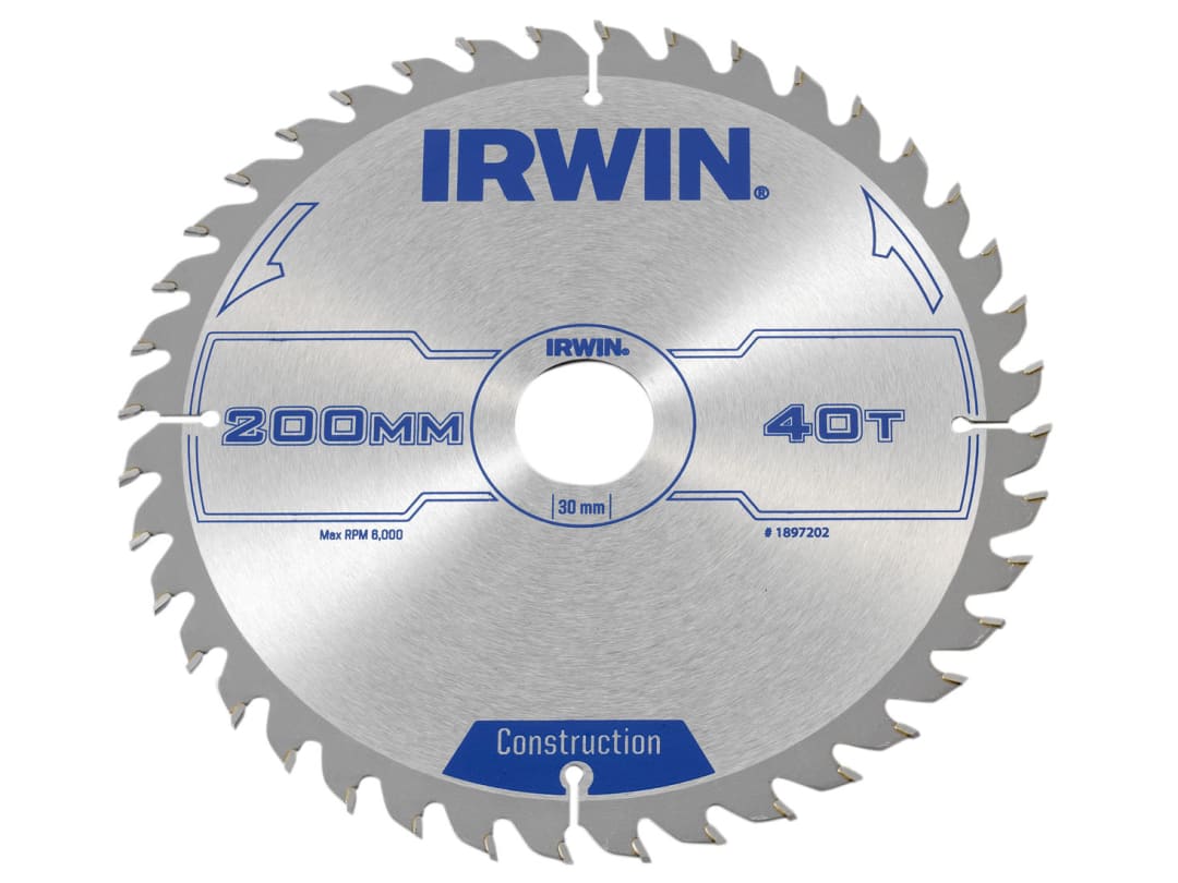 IRWIN® Construction Circular Saw Blade 200 x 30mm x 40T ATB IRW1897202 - Image 8