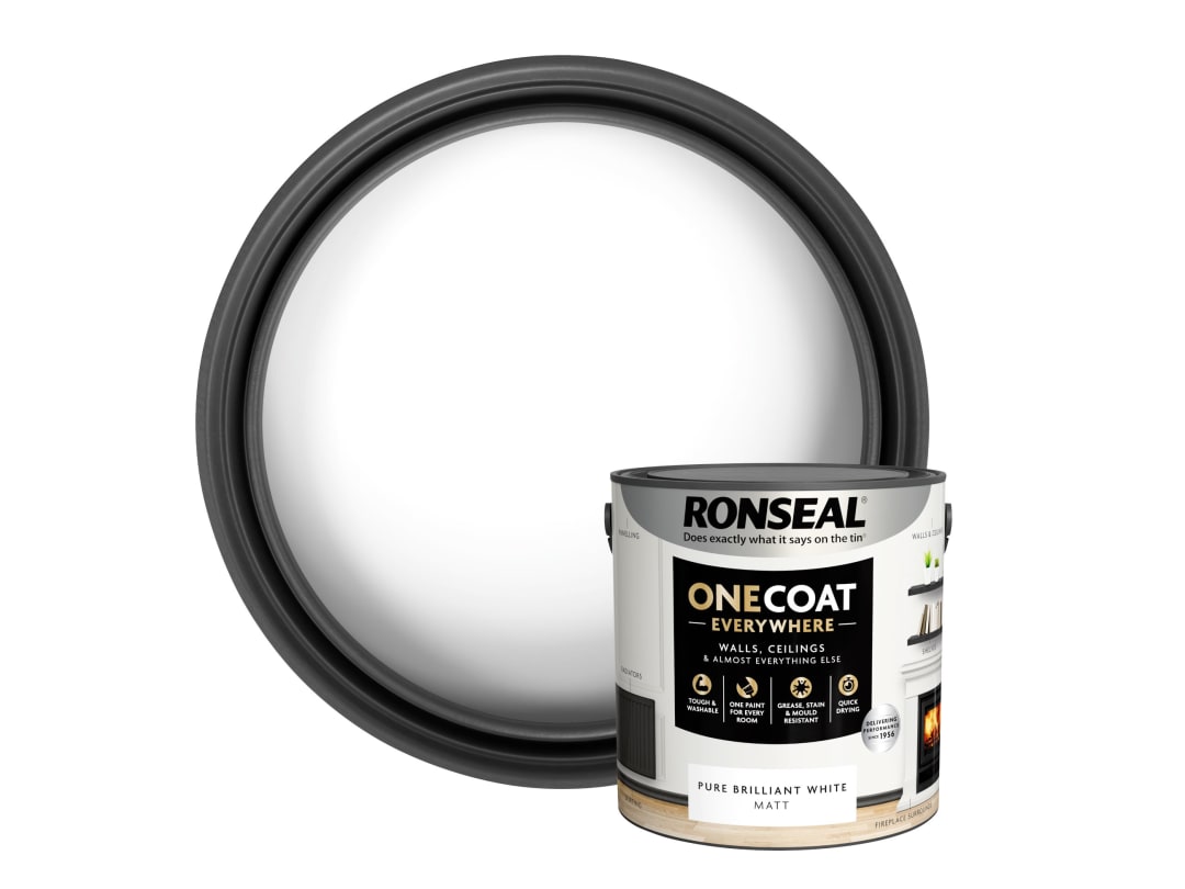 Ronseal One Coat Everywhere Interior Paint - Pure Brilliant White - Matt - 2.5L - Image 8