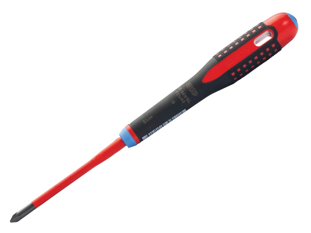 Bahco ERGO™ Slim VDE Insulated Pozidriv Screwdriver PZ1 x 80mm - Image 10