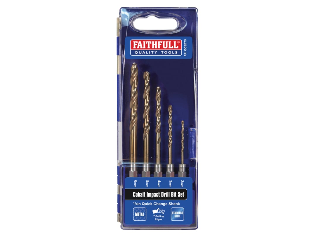 Faithfull Hsse M35 Cobalt Quick-Change Impact Drill Bit Set, 5 Piece - Image 13