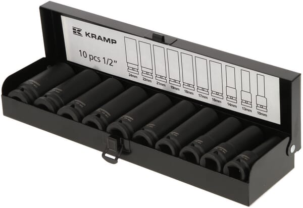 Kramp Impact socket set long 1/2" 10-pieces 1803924010P1KR