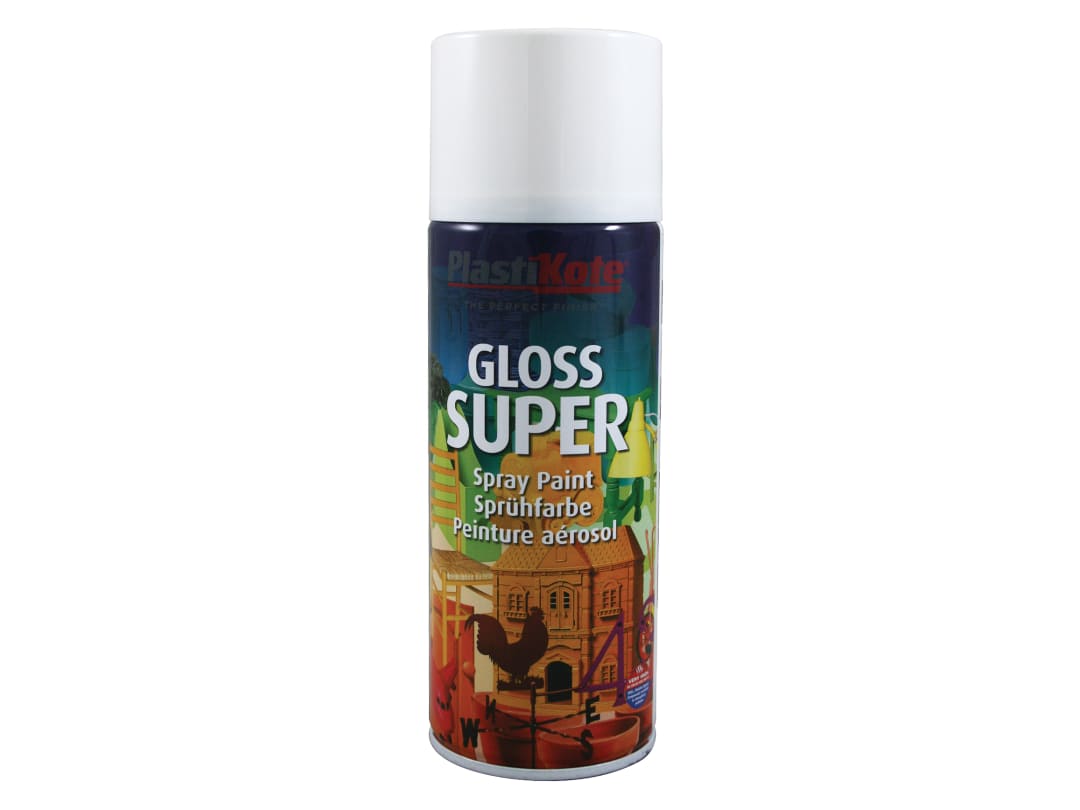 Plastikote Gloss Super Spray White RAL 9016 400ml PKT1153 - Image 5