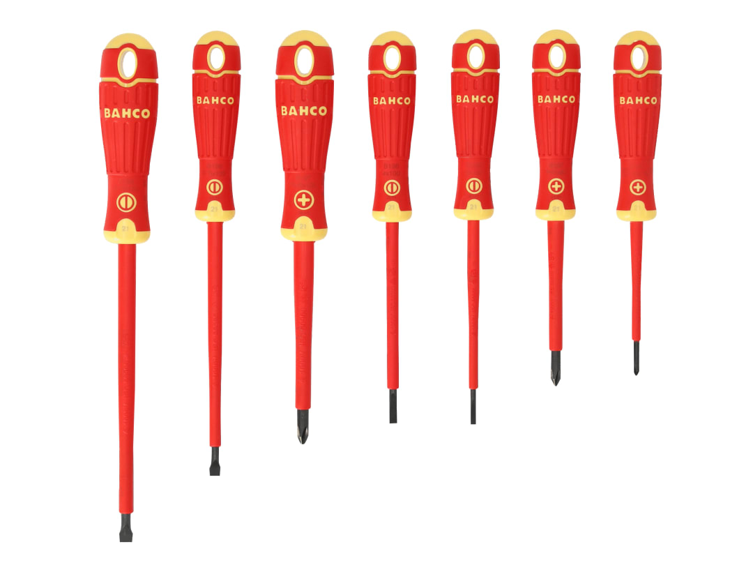 BAHCOFIT Insulated Screwdriver Set, 7 Piece | VDE insulated up to 1000V | IEC 60900 tested | Precision tip | Comfortable grip for electrical work - Image 6