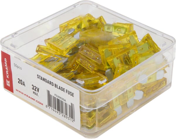 Kramp Standard blade fuse 20A 32V yellow (x50) FS20020A