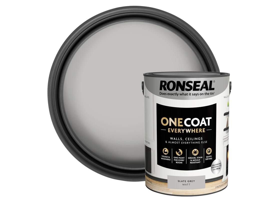Ronseal One Coat Everywhere Slate Grey Matt Interior Paint 5L - Image 9