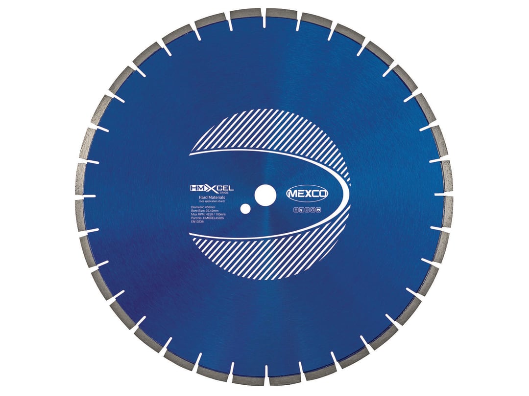 MEXCO XCEL Grade Hard Materials Diamond Blade 450 x 25.4 mm HMXCEL45025