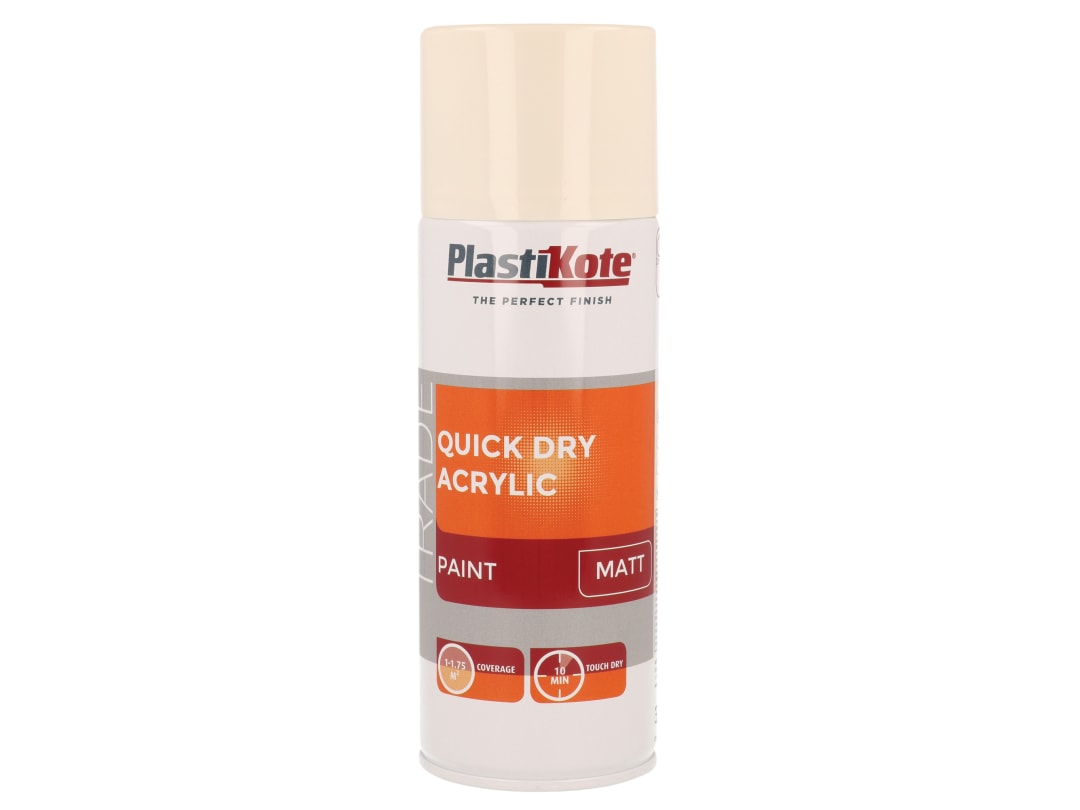 Plastikote - Quick Dry Acrylic Spray 400Ml - Magnolia - Image 6