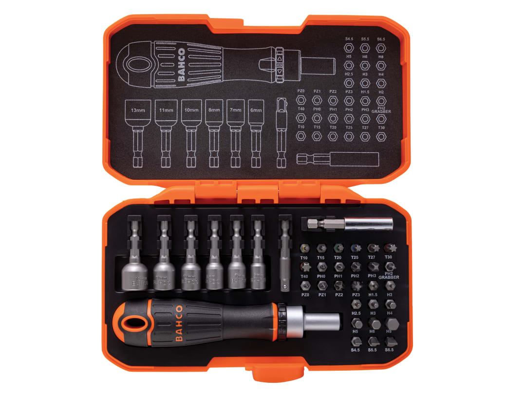 Bahco 59S36bcr 36 Piece Ratchet Screwdriver Handle And Bit Set - Image 16