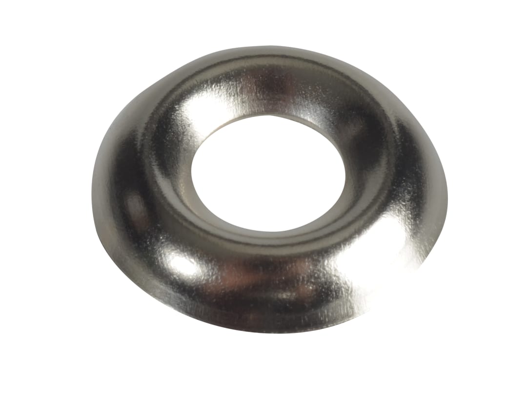 ForgeFix Screw Cup Washers No.6 Solid Brass Nickel Plated 200SCW6N