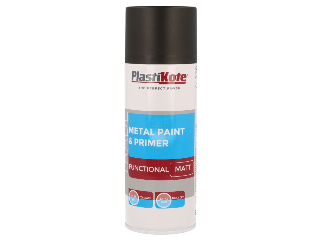 PlastiKote 071023 Trade Functional Metal Paint & Primer black matt 400 ml - Image 7