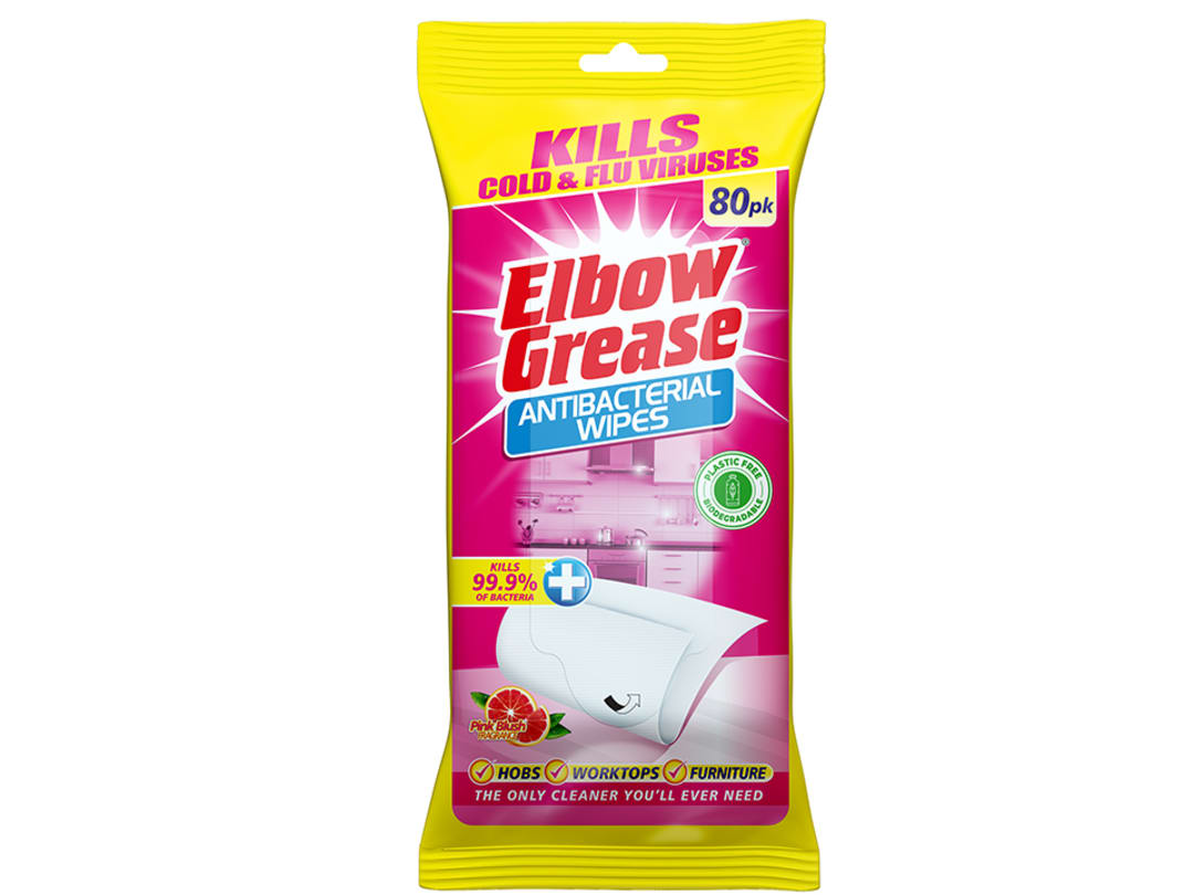Elbow Grease Antibacterial Multi-Surface Wipes Pink Blush x 80 EG180