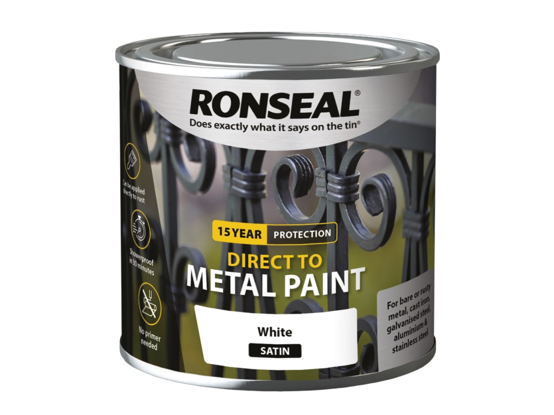 Ronseal White 39183 Direct To Metal Paint Satin 250Ml - Image 4