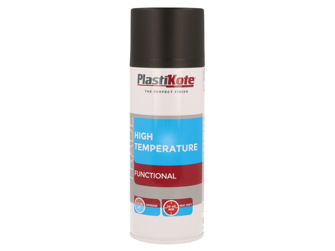 Plastikote Black Trade High Temperature Spray Paint 400Ml 071018 - Image 7