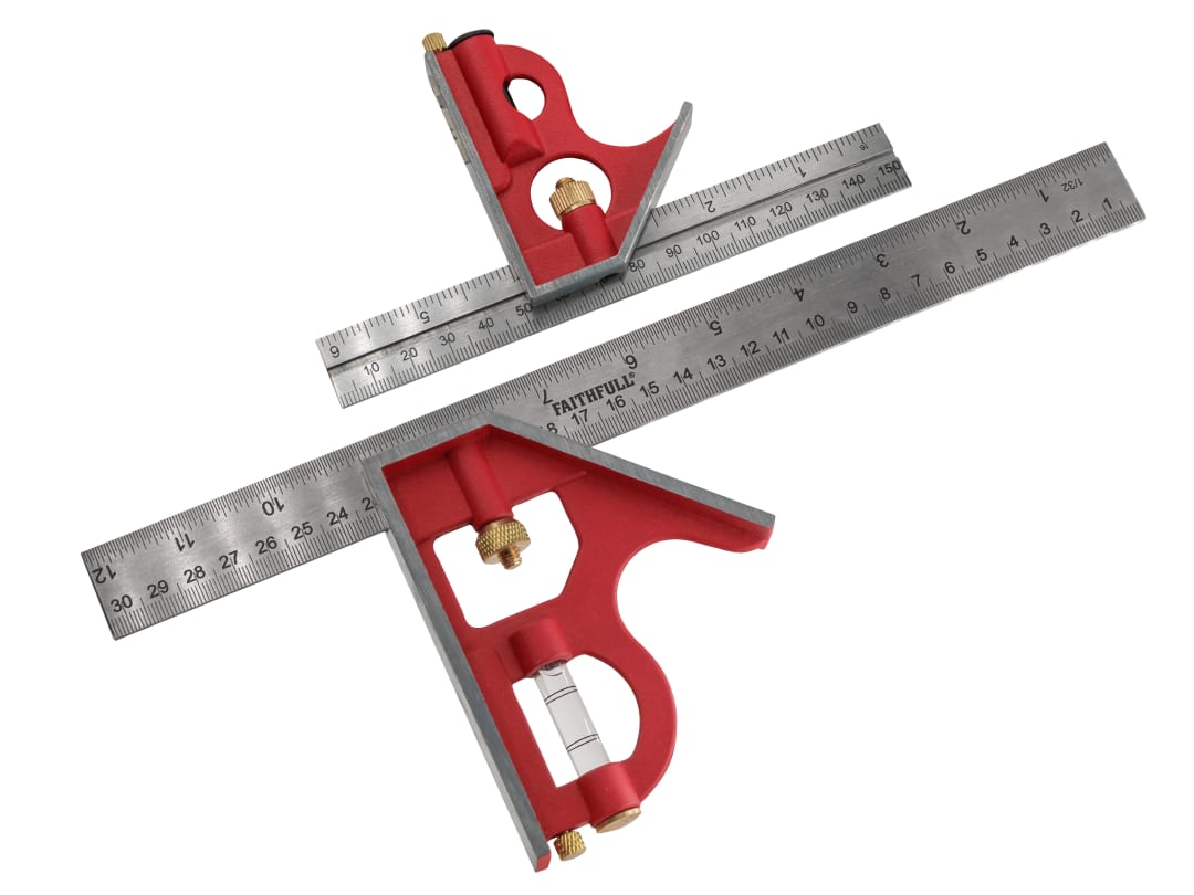 Faithfull Combination Square Twin Pack 150mm (6in) & 300mm (12in) - Image 11