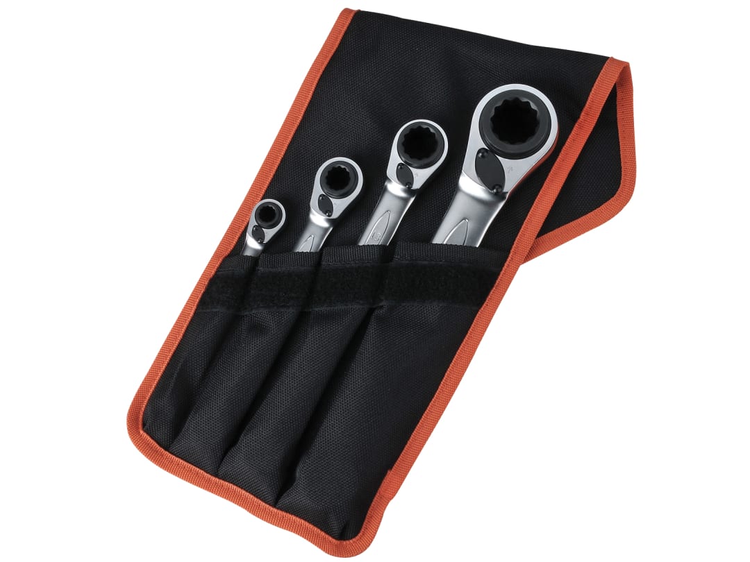 B&Q - S4Rm Reversible Ratchet Spanner Set4 Piece Forged Steel Tool Kit - Image 15