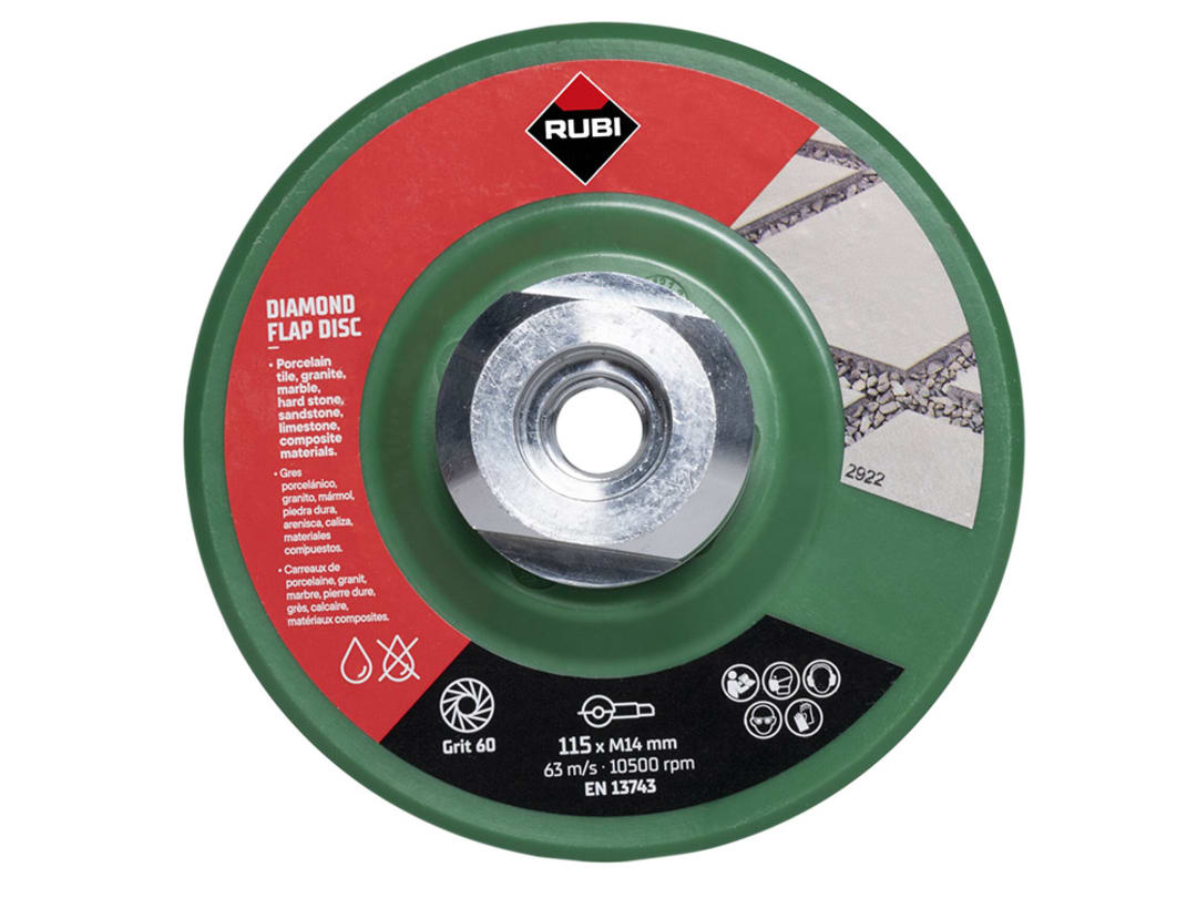 Rubi Tiling Tools Rubi Diamond Flap Disc 115Mm 50/60 Grit 32921
