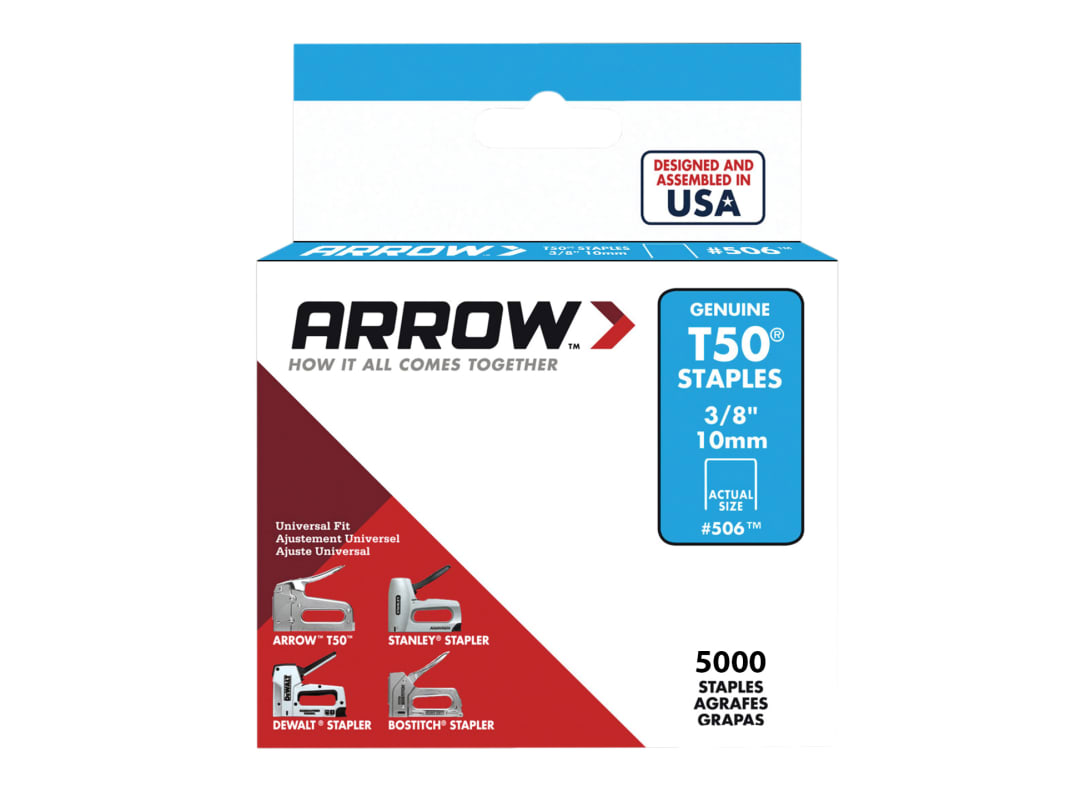 Arrow A506IP T50 Staples, Steel, 3/8 Inch (10 mm) | Industrial bulk pack of 5,000 T50 staples for high-volume fastening and stapling applications. - Image 15