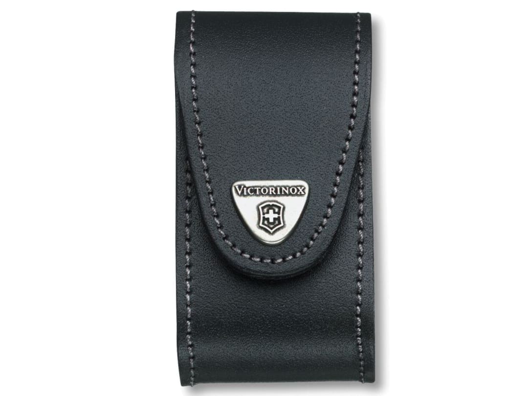 Victorinox Leather Pouch for Swiss Army Knives, Belt Loop, L, Black | Durable leather sheath with push button closure for pocket knives and multitools. Size 3.5cm x 10cm. - Image 5