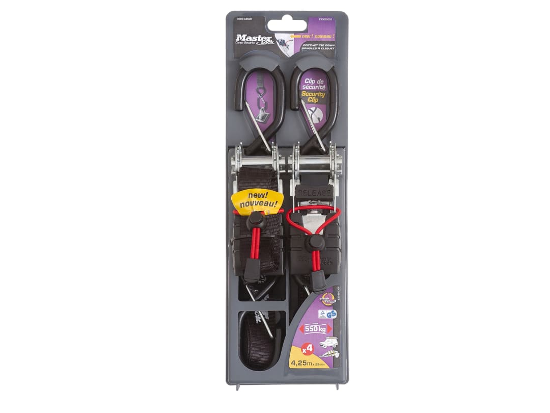 MasterLock 3066EURDAT Ratchet Tie-Down S-Hooks 4.25m 2 Piece - Image 9