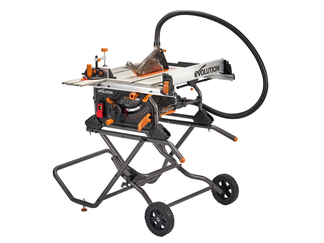 Evolution Power Tools Black, Silver, Orange R255tblx+ Table Saw With Stand (Next Gen Rage 5-S) Multi-Material Cutting Blade Included Cuts Wood Metal Plastic, 45˚ Bevel, +/- 60˚ Mitre Angle, 85Mm Cut Depth, 1800W Motor 240V - Image 2