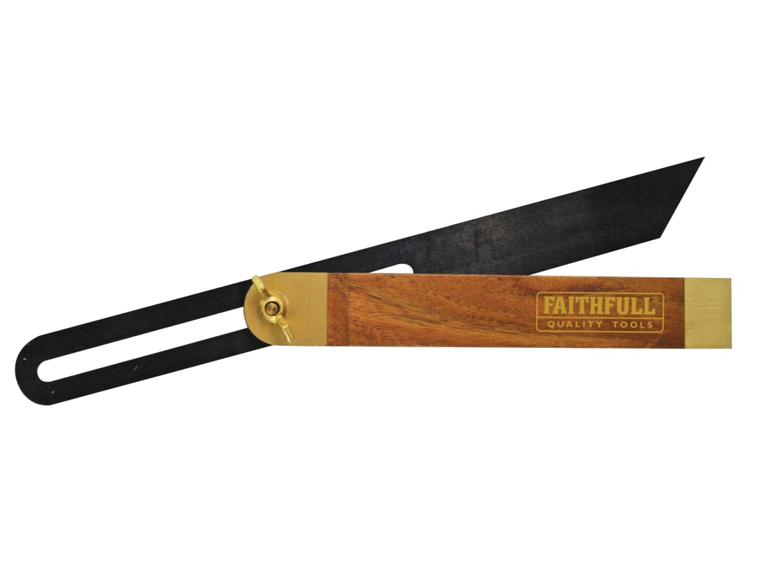 Faithfull Sliding Bevel 7.5 Inch - Hardwood Stock - Brass Fittings - Image 8