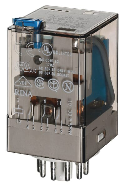 3P 10A Miniature Relay 24V DC Button 60.13.9.024.0040 - Image 6