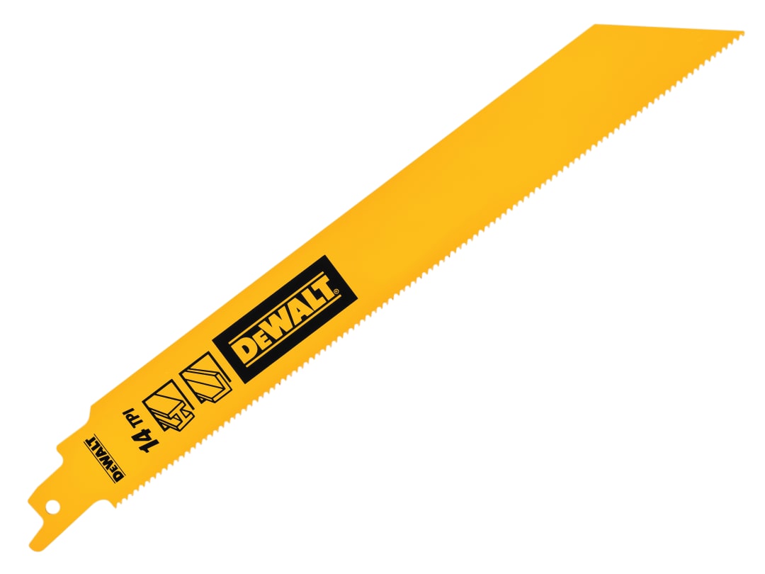 DEWALT Bi-Metal 1in High Metal Reciprocating Blade 228mm x 14 TPI (Pack 5) DEWD - Image 9