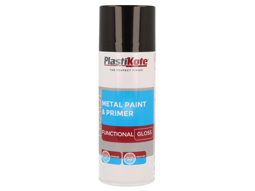 PlastiKote 440.0071024.076 Trade Metal Spray Paint & Primer Gloss Black 400ml - Image 7
