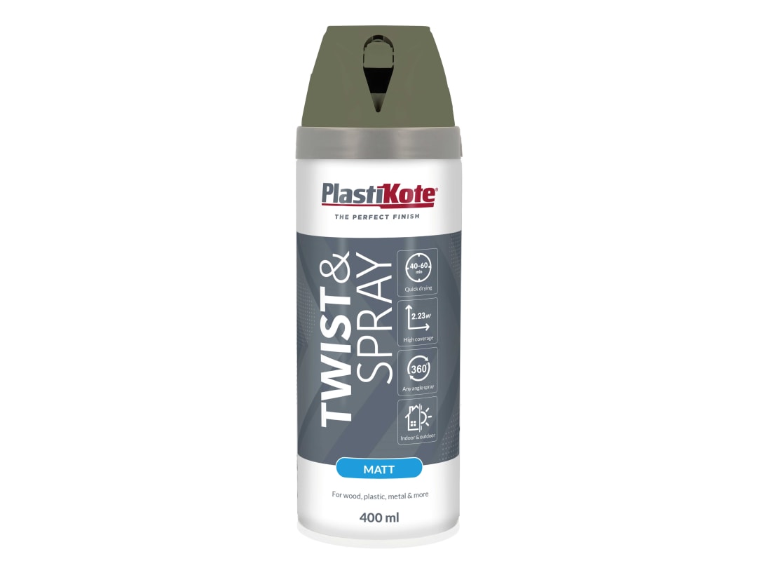 Plastikote Unisex Green Premium Matt Aerosol Spray Paint Olive 400Ml - Image 4