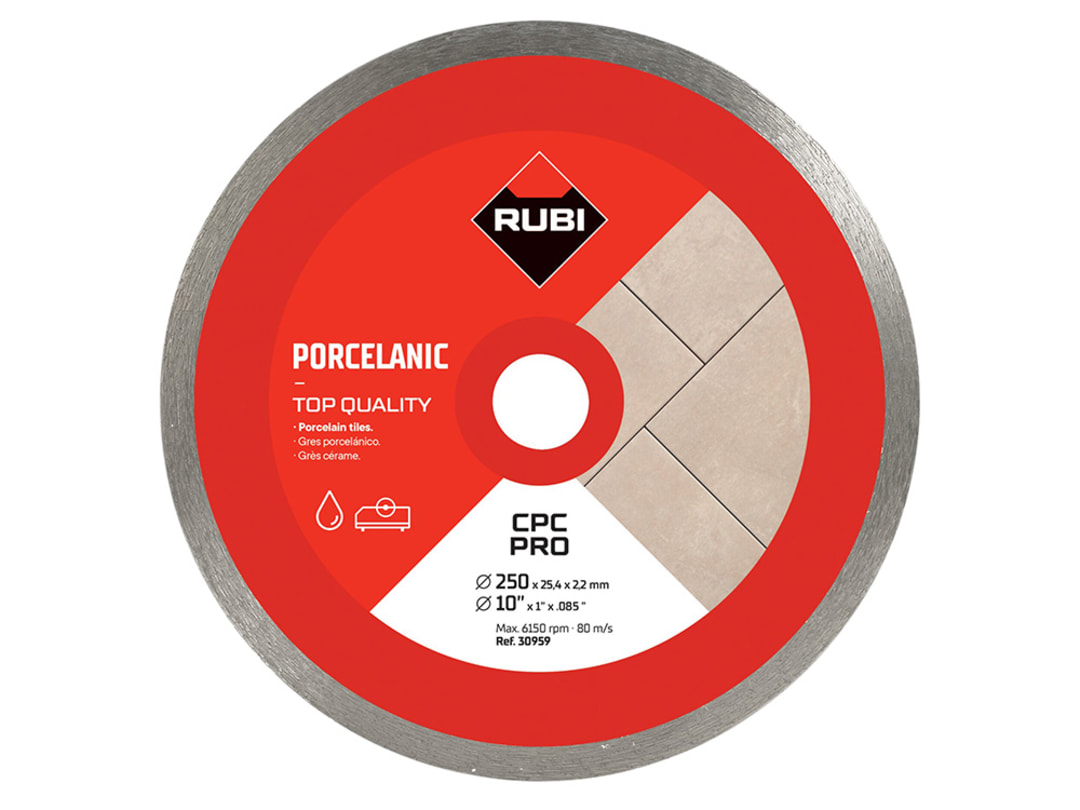 Rubi Tiling Tools Rubi Cpc250 Pro Continuous Rim Diamond Blade 250Mm 30959