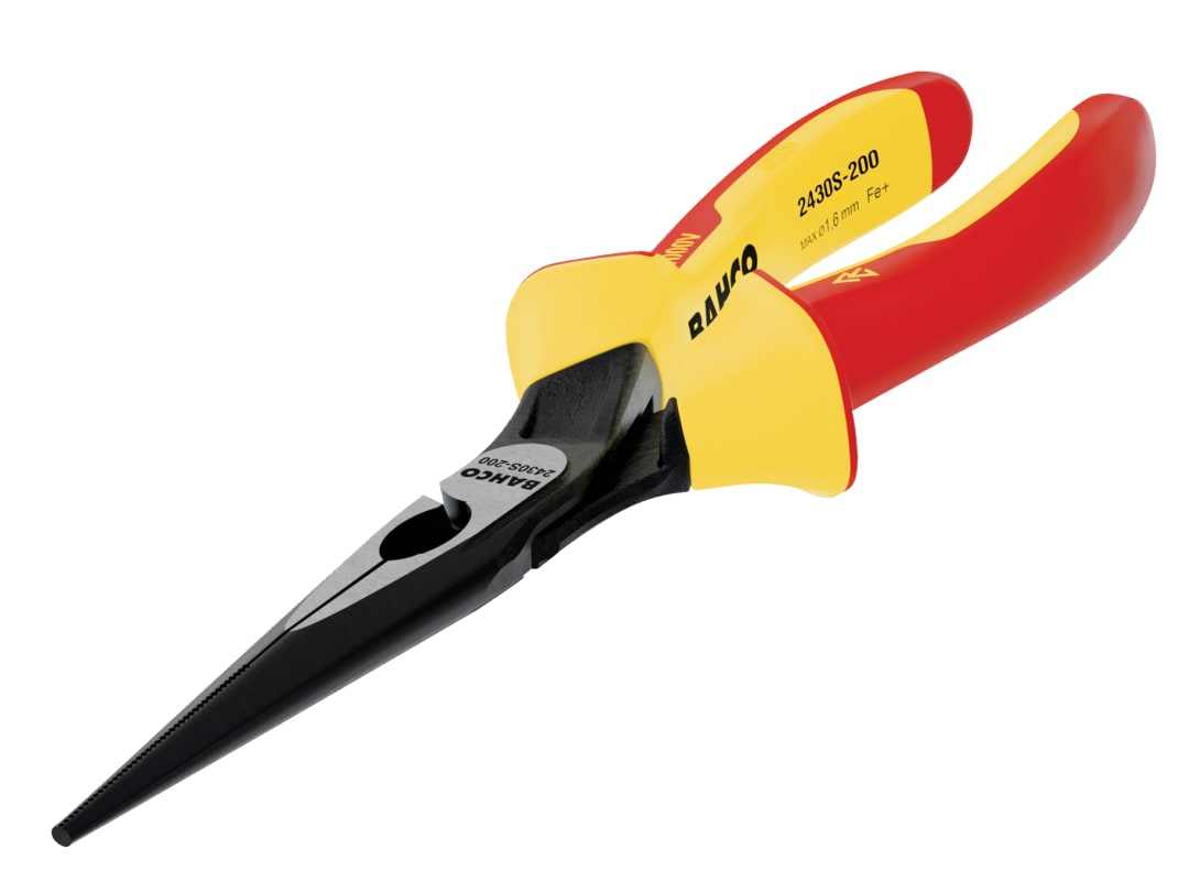 Bahco Multi-Colour 2430S Ergo™ Insulated Long Nose Pliers 200Mm (8In) | Through Blade Transfers Striking Force | Metal Cap | Hex Bolster For Torque | Heavy Duty Trade Use - Image 12