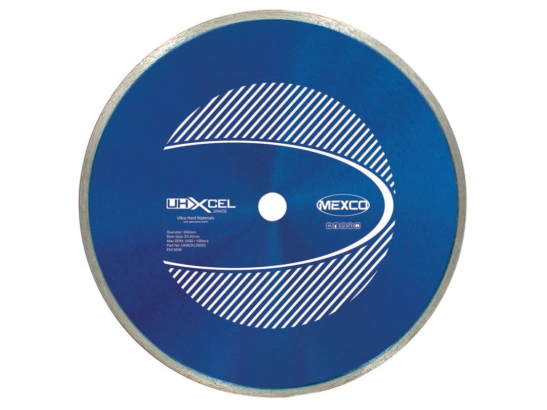 Mexco UHX Ultra Hard Materials Diamond Blade, High-Performance, Precision Cutting Disc for Granite, Porcelain, Marble - 350mm, 10mm Segment Height, 25.4mm Bore - Image 3
