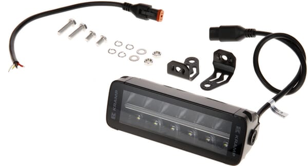 Kramp Work light bar LED, 60W, 5040lm, rectangular, 12/24V, white/orange, 204x70x67mm Deutsch plug, Combo, straight, 12LED's, E-BOOST LA10811
