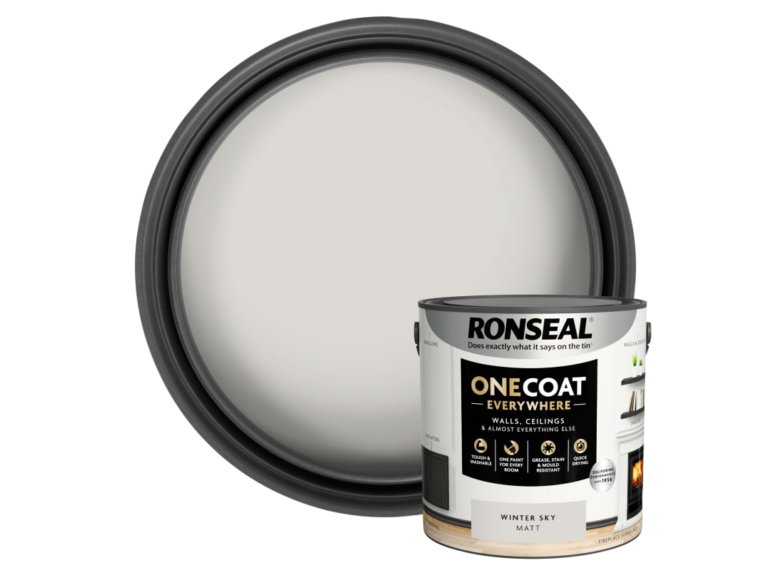 Ronseal One Coat Everywhere Interior Paint - Winter Sky Matt - 2.5L - Image 8