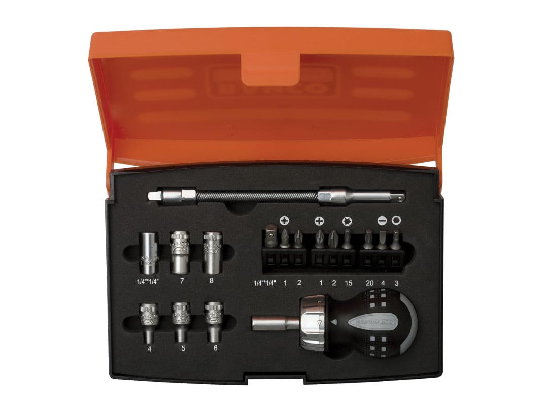 B&Q - 808050S-18 Stubby Ratchet Flexible Screwdriver Set 18 Piece Bah808050S18 - Image 5