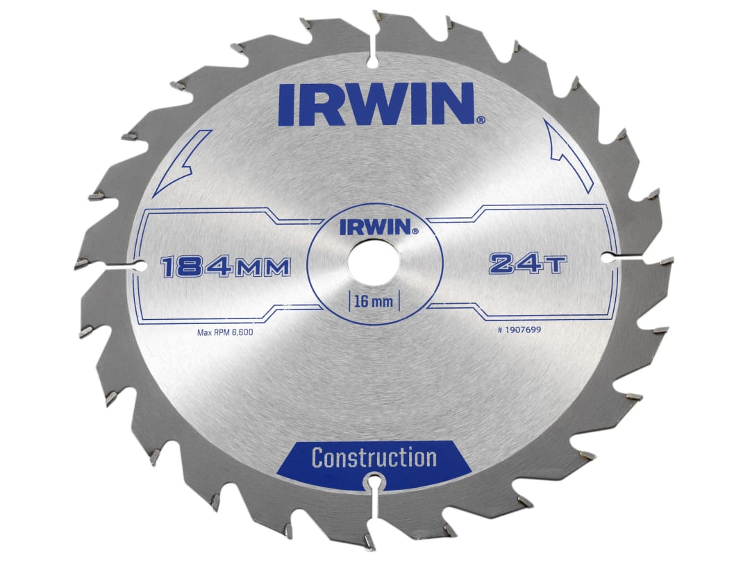 Irwin® 1907699 Construction Circular Saw Blade 184 X 16Mm X 24T Atb - Image 6