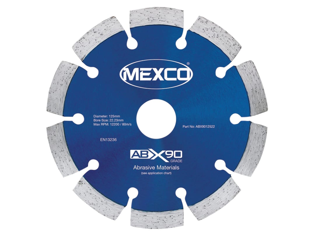 MEXCO Abrasive Materials X90 Grade Diamond Blade 125 x 22mm ABX9012522
