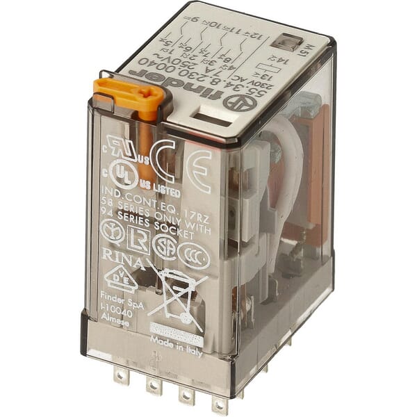 Finder 55.34 Industrial Relay 4Co 7A 230Vac With Test Button - 55.34.8.230.0040 - Image 5