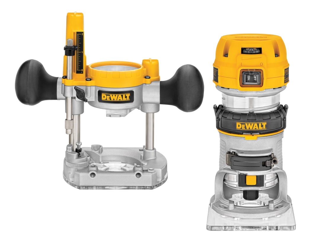 DeWalt 1/4in Combination Plunge & Fixed Base Router 230V - Image 8