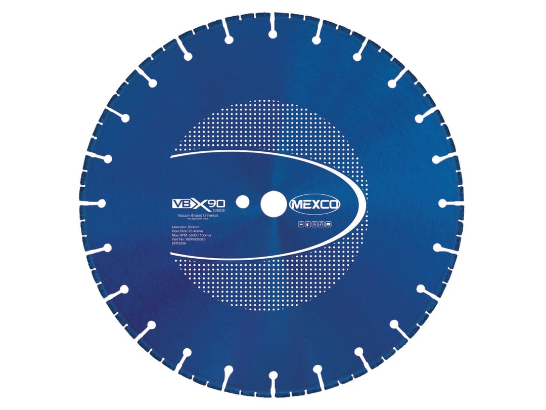 MEXCO VBX90 Grade Universal Diamond Blade 350 x 25.4 mm VBX9035025
